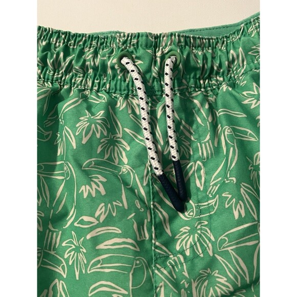 Cat And Jack Boys Xl (14) Green Toucan Swim Drawstring Netting Floral Print - Picture 2 of 6